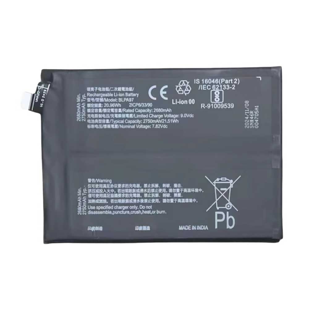 7.82V 2750mAh BLPA97 Smartphone Battery for OnePlus Nord 4