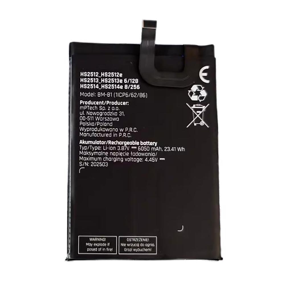 3.87V 6050mAh BM-81 Smartphone Battery for Hammer Iron 6 5G