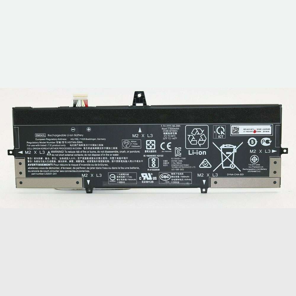 7.7V/8.8V 7000mAh/56.2WH BM04XL Laptop Battery for HP Elitebook X360 1030 G3 L02031-541 L02478-855