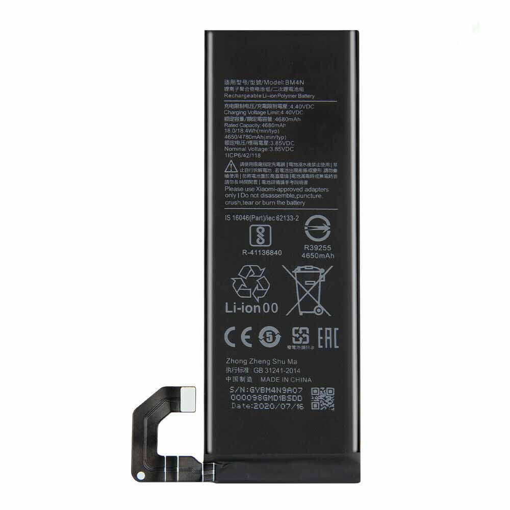 3.85V/4.4V 4680mAh/18.0Wh BM4N Smartphone Battery for Xiaomi Mi 10 /10S 5G Phone