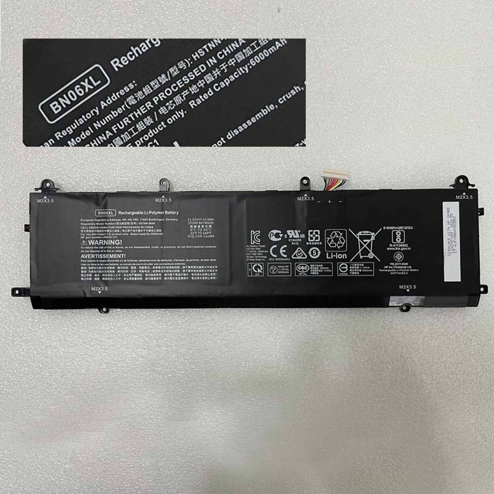 11.55V/13.2V 72.9WH 6000mAh BN06XL Laptop Battery for HP 5X 15-dg0002TX 15-EB1043DX