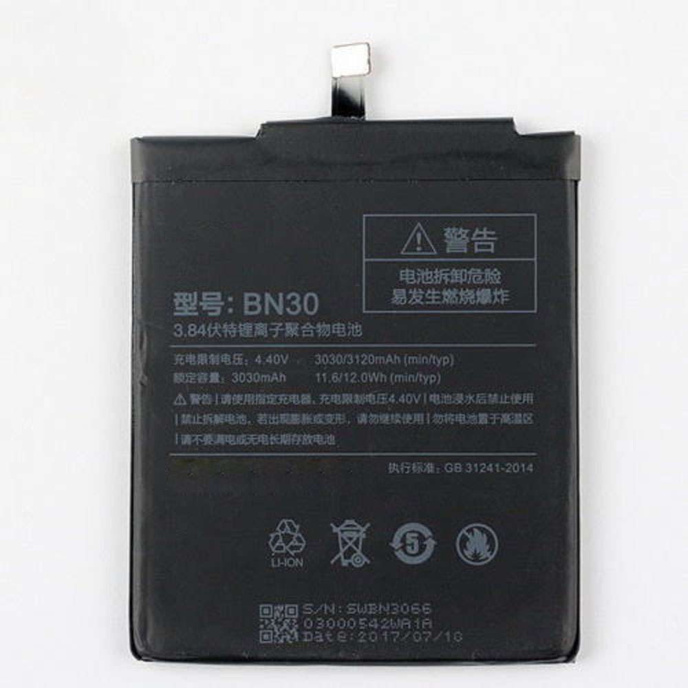 3.84V/4.4V 3030mAh/11.6WH BN30 Smartphone Battery for Xiaomi Redmi 4A
