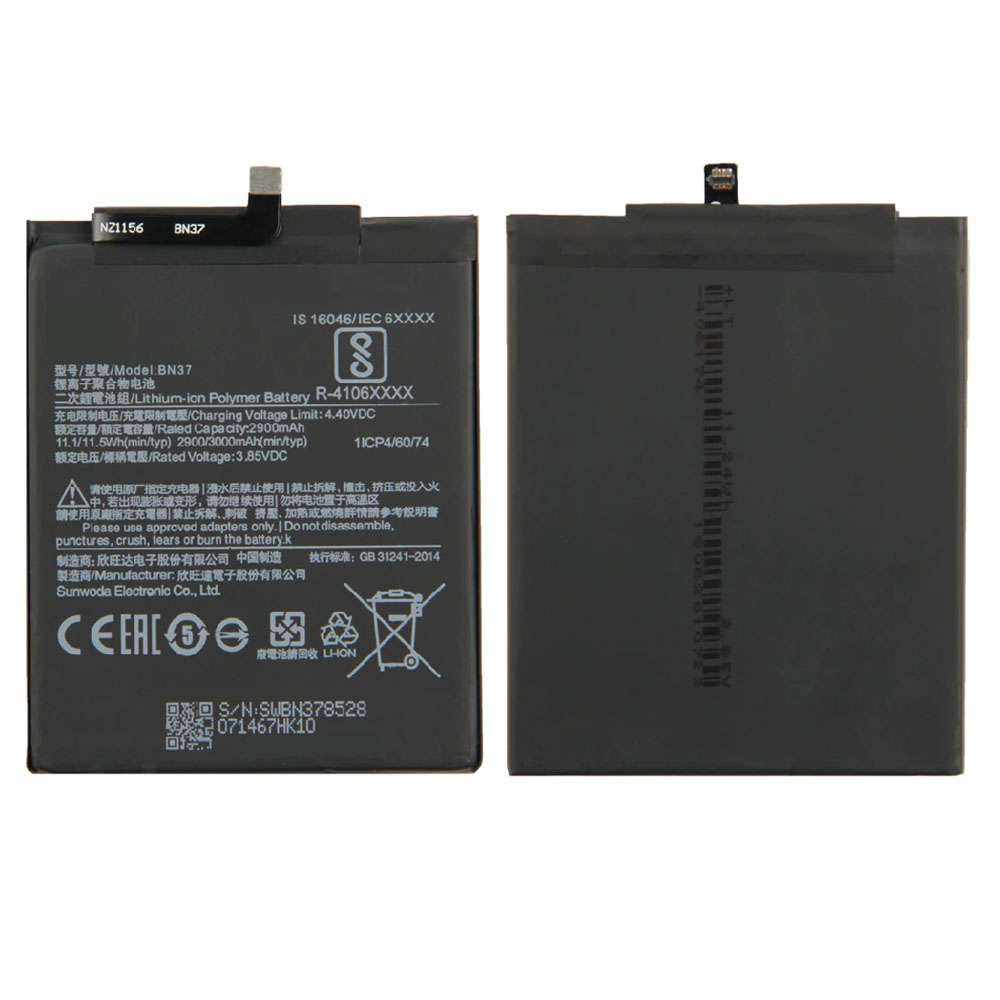 3.85V/4.4V 2900mAh/11.1WH BN37 Smartphone Battery for Xiaomi Redmi 6 / Redmi 6A