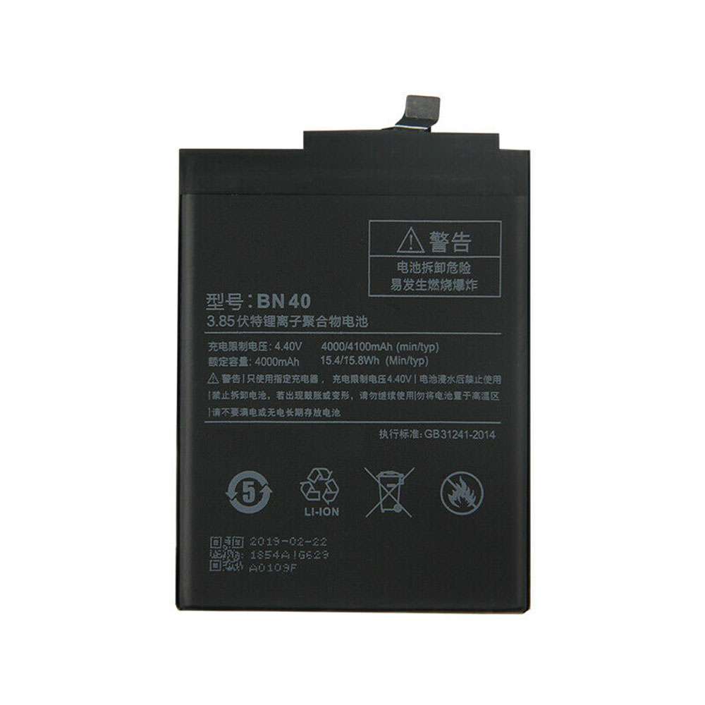 3.85V/4.4V 4000mAh/15.40WH BN40 Smartphone Battery for Xiaomi Redmi 4 Pro Prime