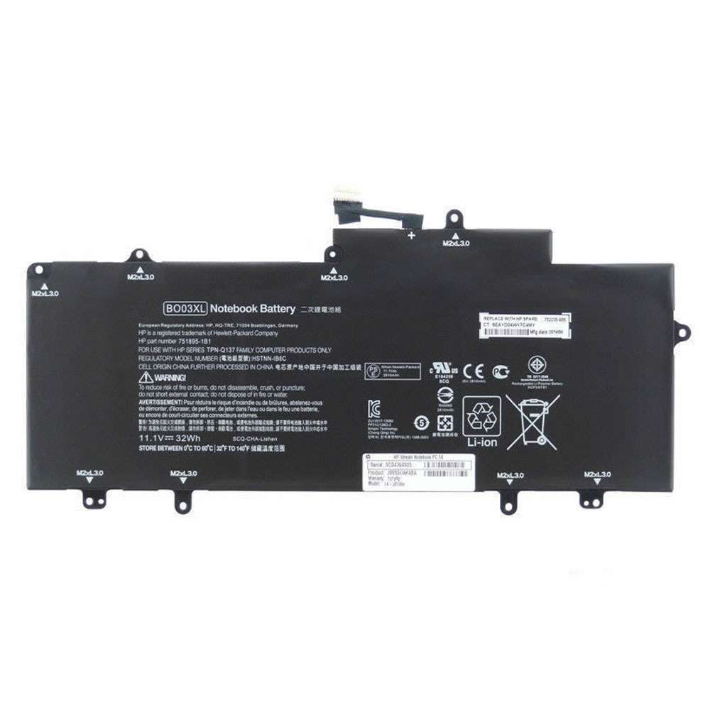 11.1V 32Wh BO03XL Laptop Battery for HP TPN-Q137 751895-1C1 752235-005 Series