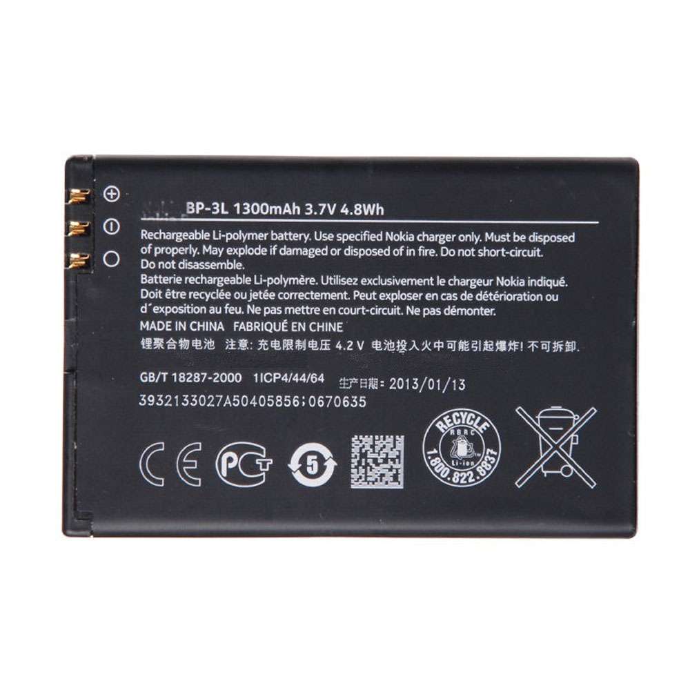 3.7V 4.8WH Nokia BP3L LUMIA 710 T-MOBILE 900 ATT 303 ASHA 603 Replacement Battery