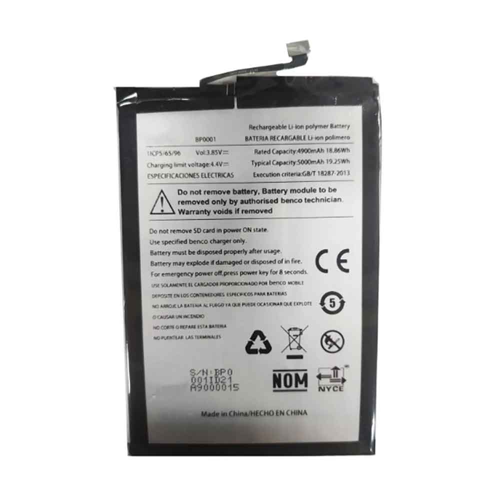 3.85V 5000mAh BP0001 Smartphone Battery for Benco BP0001