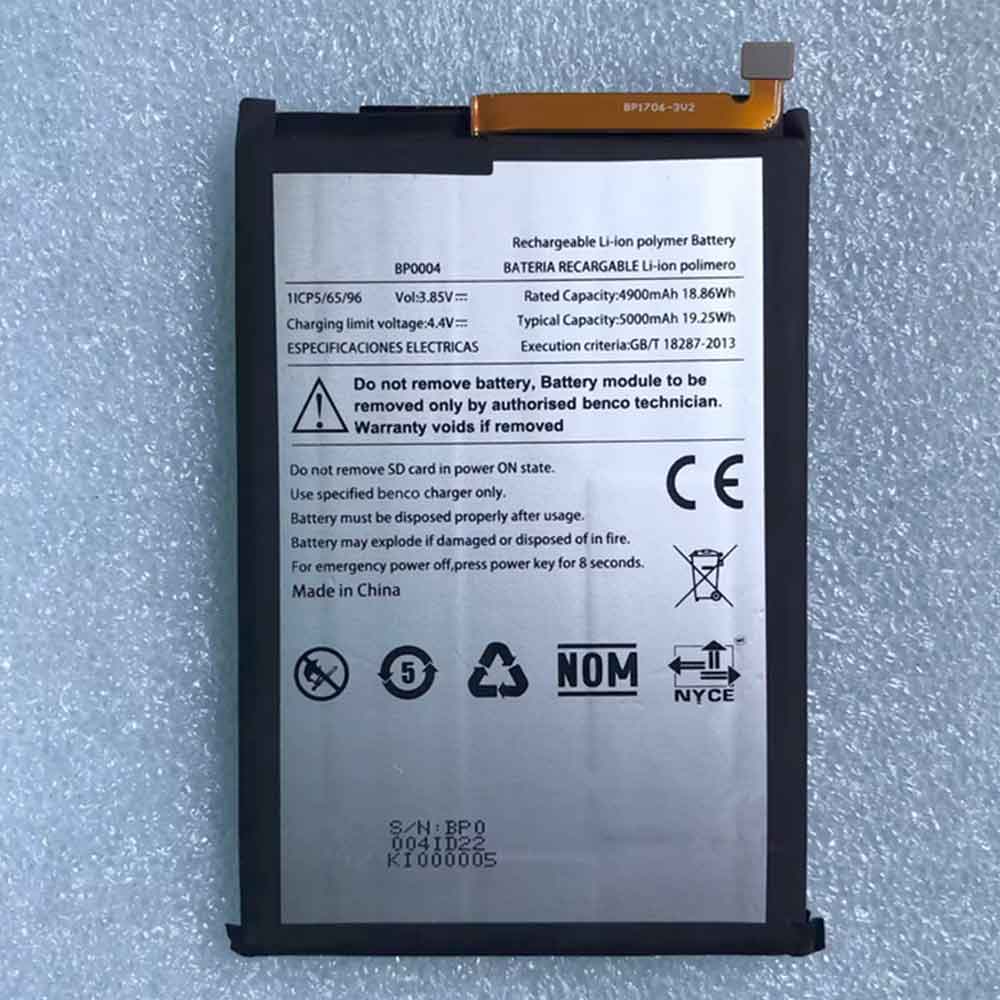 3.85V 4900mAh BP0004 Smartphone Battery for Benco V70 V80S V80 V90 V82