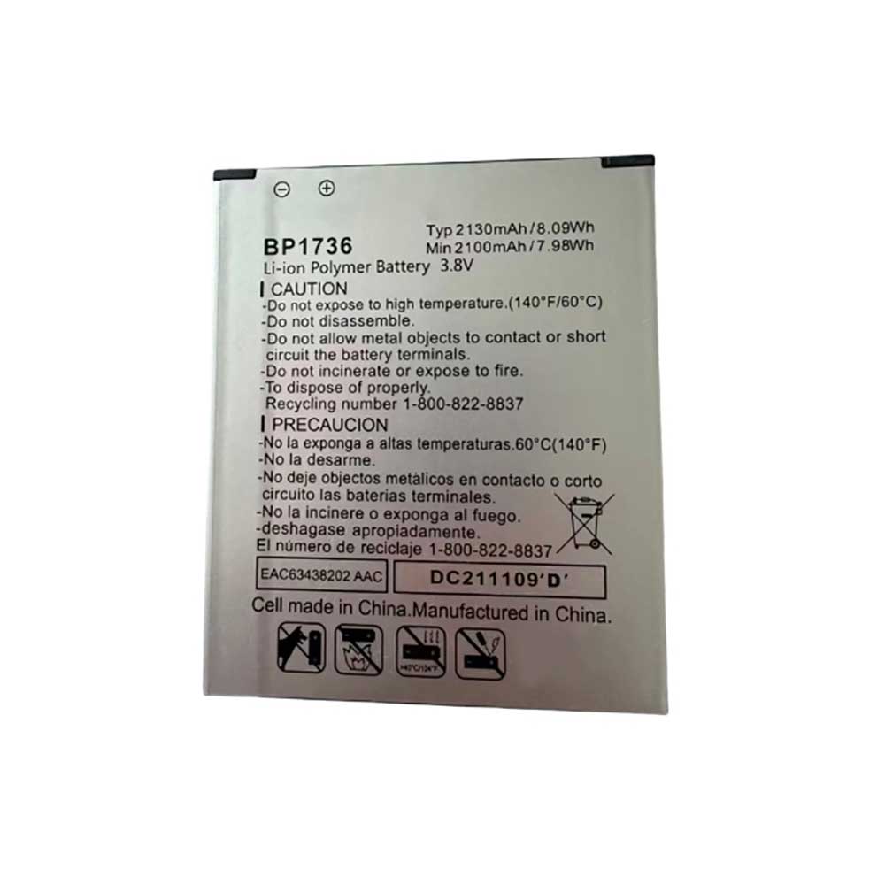 3.8V 2100mAh BP1736 Smartphone Battery for Kazuna eTalk MYFLIX BP1736