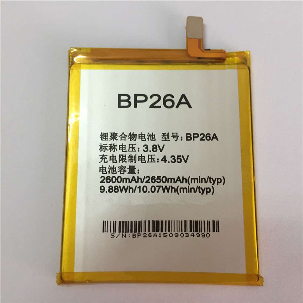 3.8V/4.35V 2650mAh/10.07WH BP26A Smartphone Battery for Pioneer C1
