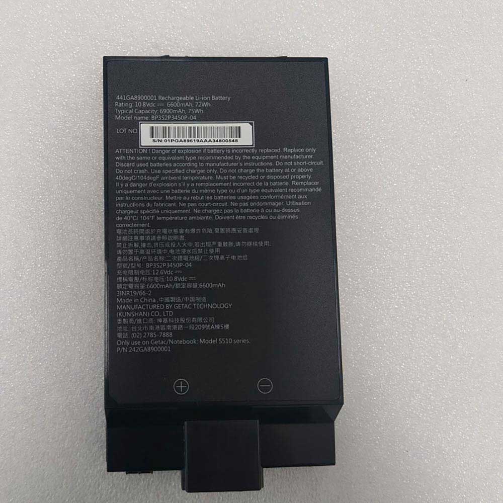 10.8V 6600mAh BP3S2P3450P-04 Laptop Battery for Getac S510