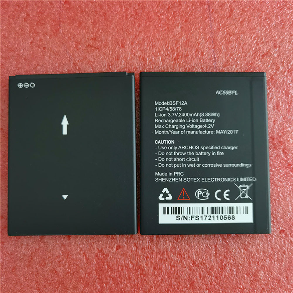 3.7V 2400mAh BSF12A Smartphone Battery for Archos 55b Platinum AC55BPL