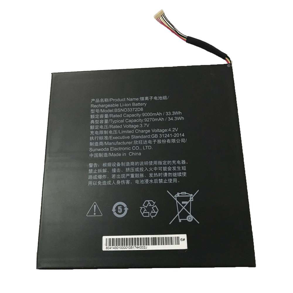 3.7V/4.2V 9000mAh/33.3WH Lenovo BSNO3372D8 BSN03372D8  Replacement Battery