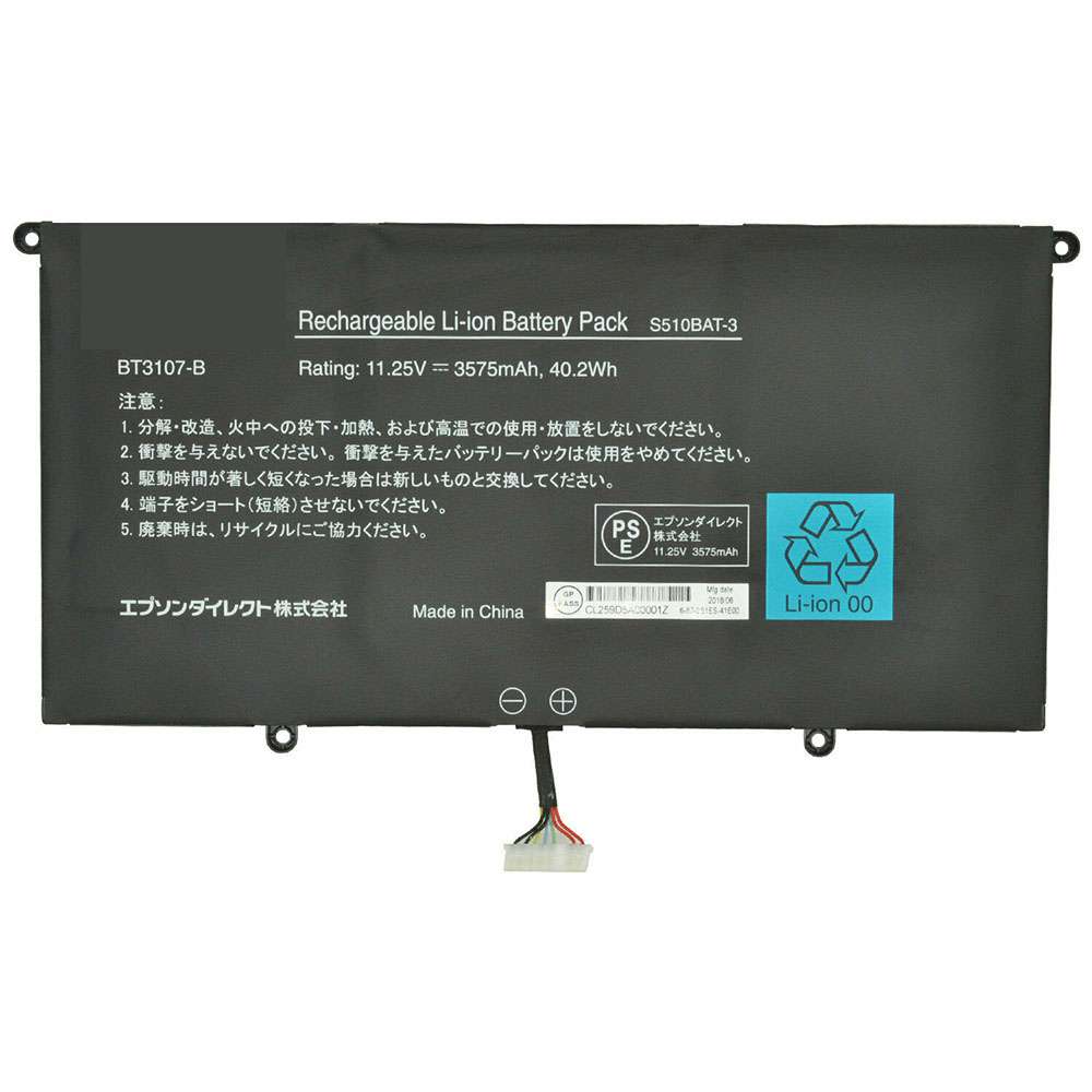 11.25V 3575mAh/40.2WH BT3107-B Laptop Battery for Epson S510 S51