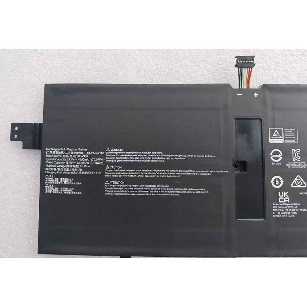 MSI Summit E13FlipEvo A12Mt A12Mt-026 4ICP5/50/112 battery