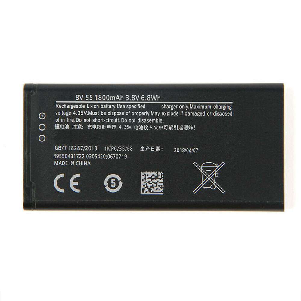 3.8V/4.35V 1800mAh/6.8WH BV-5S Smartphone Battery for Nokia X2 X2DS RM-1013 1013X+ X Plus