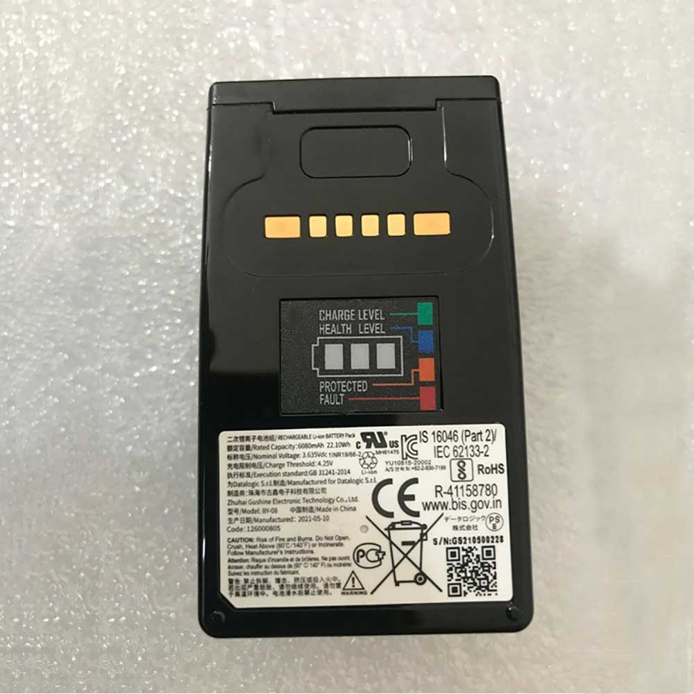 3.635V 6080mAh /22.1Wh BY-08 Barcode Scanners Battery for Datalogic 126000805 1INR19/66-2