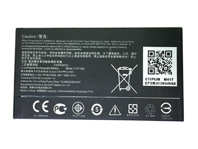 3.8V 1540mAh C11P1404 Smartphone Battery for Asus Zenfone 4 A400CG