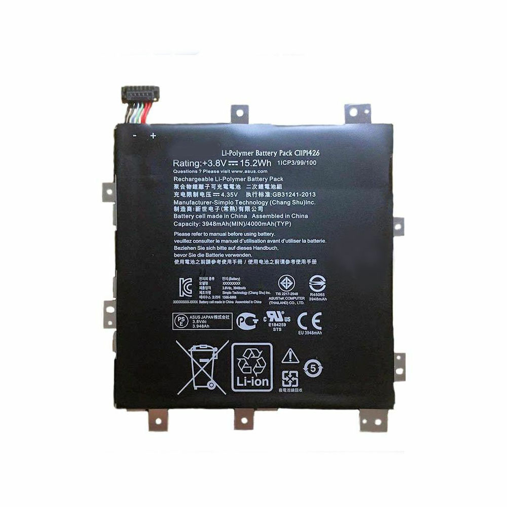 3.8V/4.35V 3948mAh/15.2WH C11P1426 Tablet Battery for Asus Zenpad S 8.0 Z580C