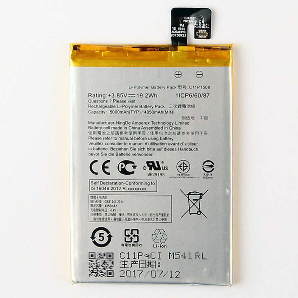 3.85V/4.4V 4850mAh/19.2WH C11P1508 Smartphone Battery for Asus Zenfone max 5000Z C550KL Z010DA Z010DD