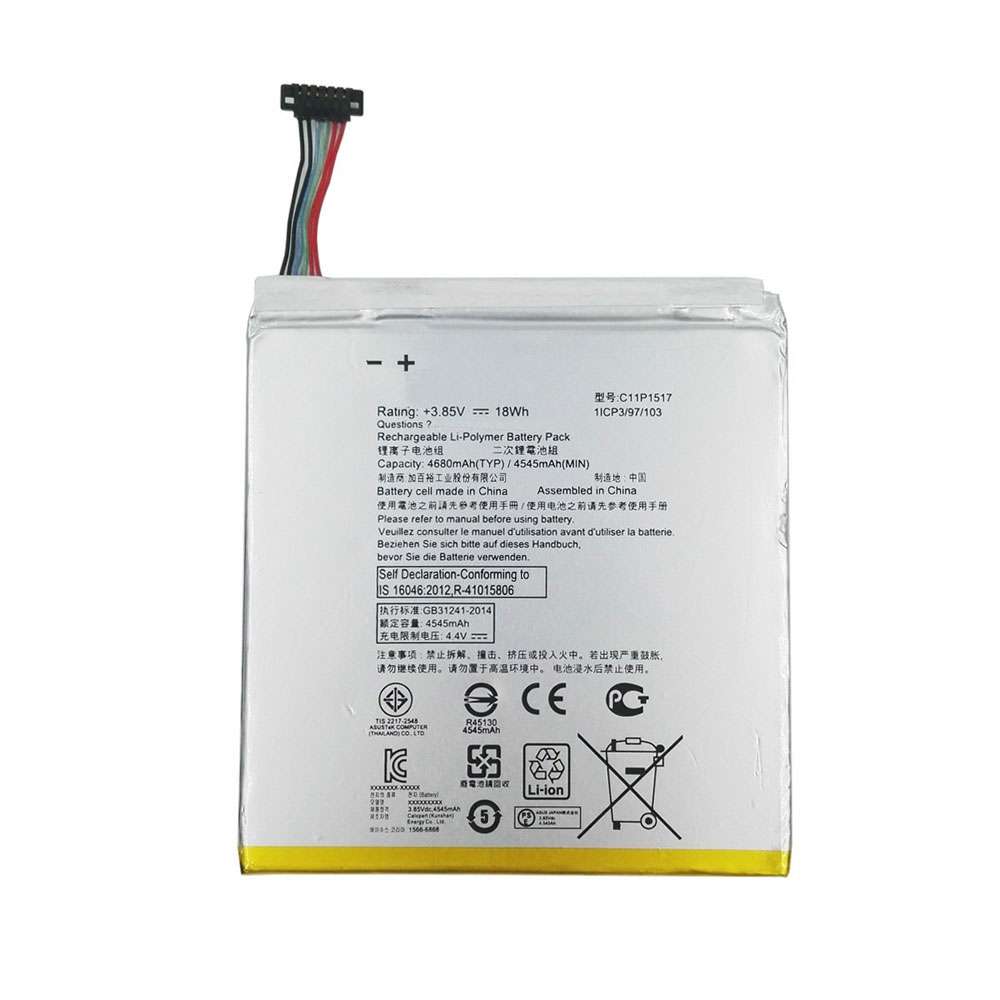 3.85V 4545mAh/18Wh C11P1517 Tablet Battery for ASUS ZenPad 10 Z300M 10.1" Tab Tablet