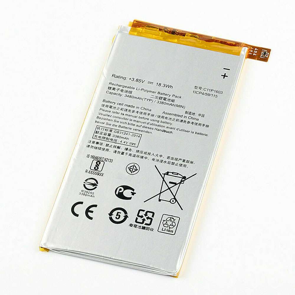3.85V/4.35V 3480mAh/18.3WH C11P1603 Smartphone Battery for Asus Per Zenfone 3 Deluxe ZS550KL