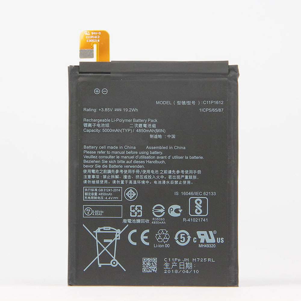 3.8V/4.4V 4900MAH/19.2Wh C11P1612 Smartphone Battery for Asus ZE553KL ZenFone 3 Zoom Dual Z01HDA SIM LTE Zoom S