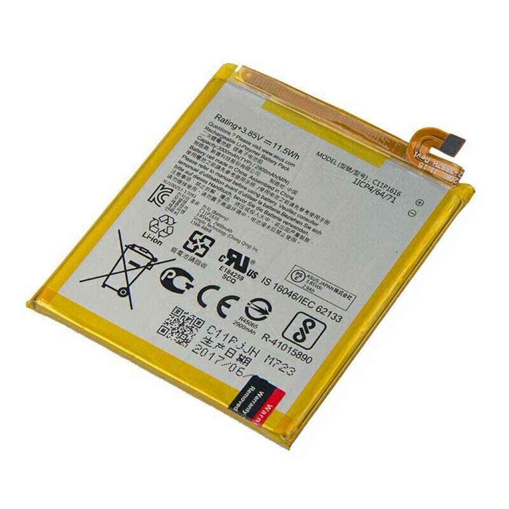 3.85V 2900mAh/11.5WH C11P1616 Smartphone Battery for Asus ZenFone V V520KL A006