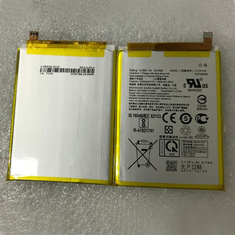 3.85V/4.4V 4000mAh C11P1707 Smartphone Battery for ASUS ZenFone Max M1 ZB555KL