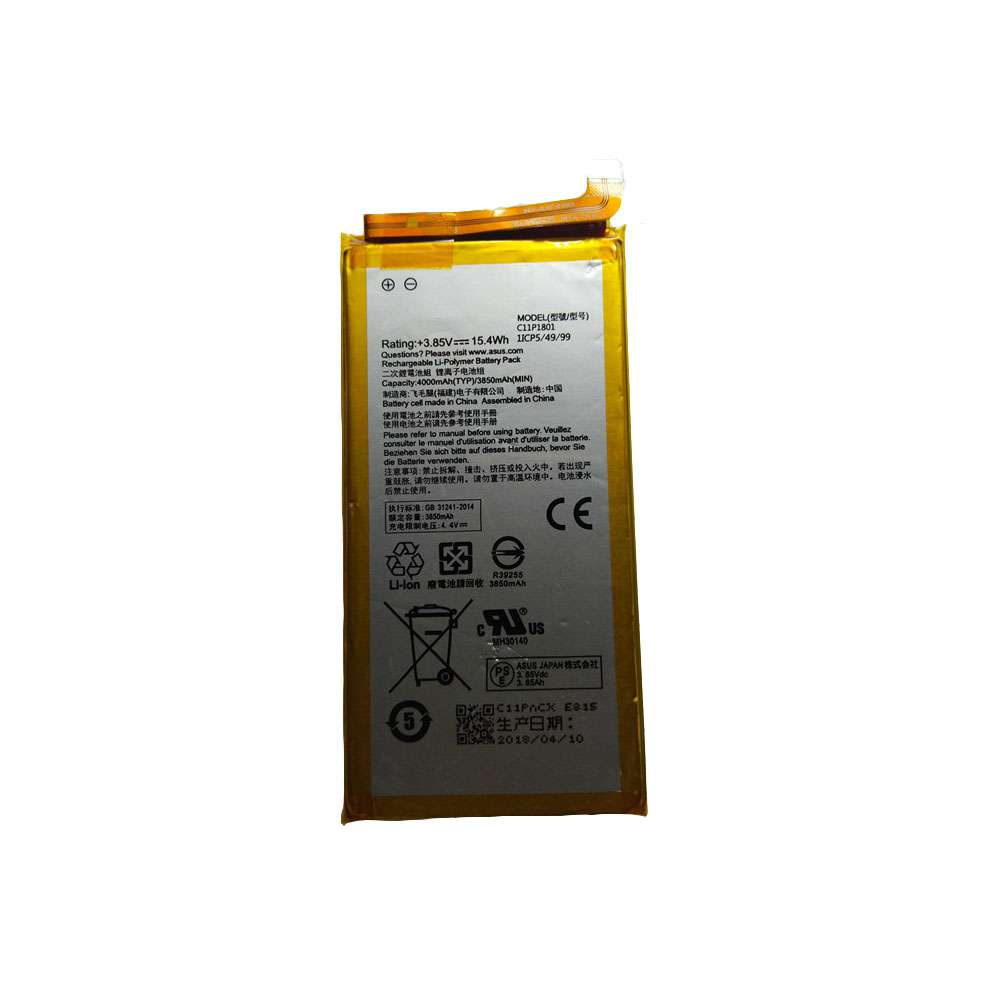 3.85V/4.4V 15.4WH Asus C11P1801 Replacement Battery