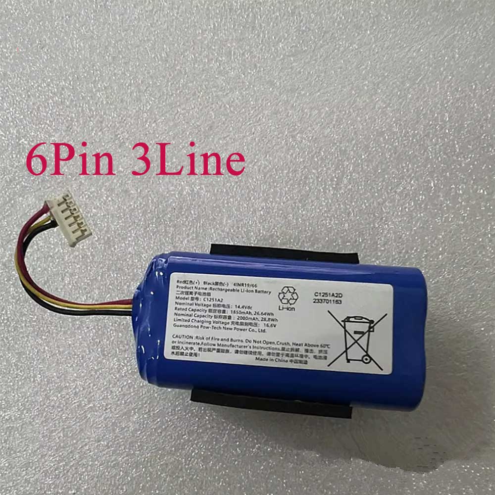 14.4V 1850mAh C1251A2 Vacuum Cleaner Battery for Other Vacuum Cleaner Battery & 6pin-3wire