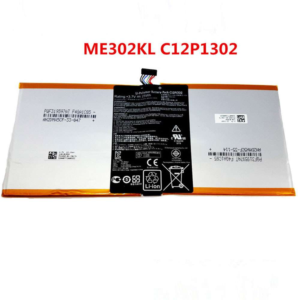 3.7V/6560mAh/25WH 6560mAh/25WH C12P1302 Tablet Battery for ASUS Memo Pad 10 ME302KL K005