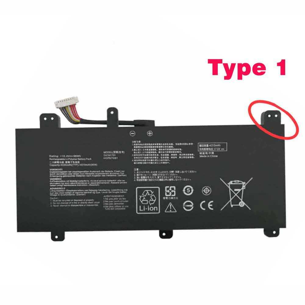 15.4V 66Wh 4335mAh C41N1731 Laptop Battery for Asus ROG Strix GL504G GL504GM-DS74 GL504GW-DS74