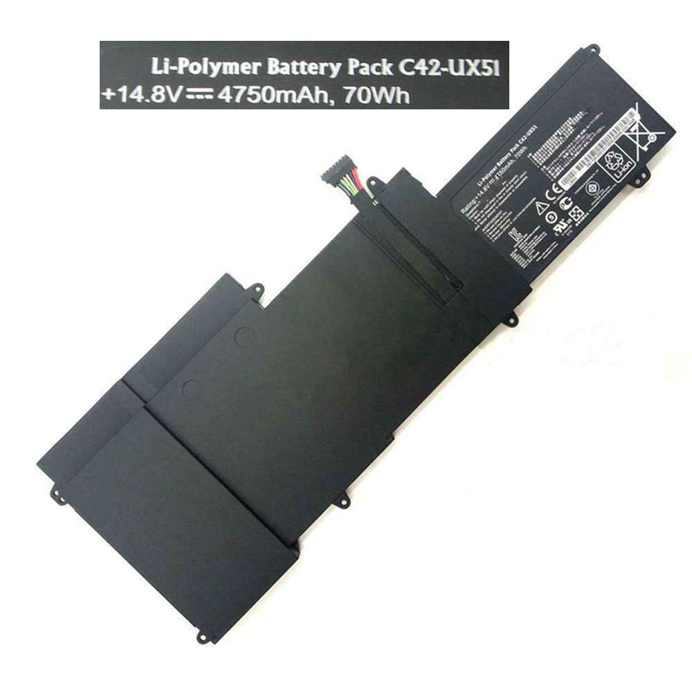 14.8V 4750mAh/70WH C42-UX51 Laptop Battery for Asus Zenbook UX51 UX51VZ UX51VZA U500VZ