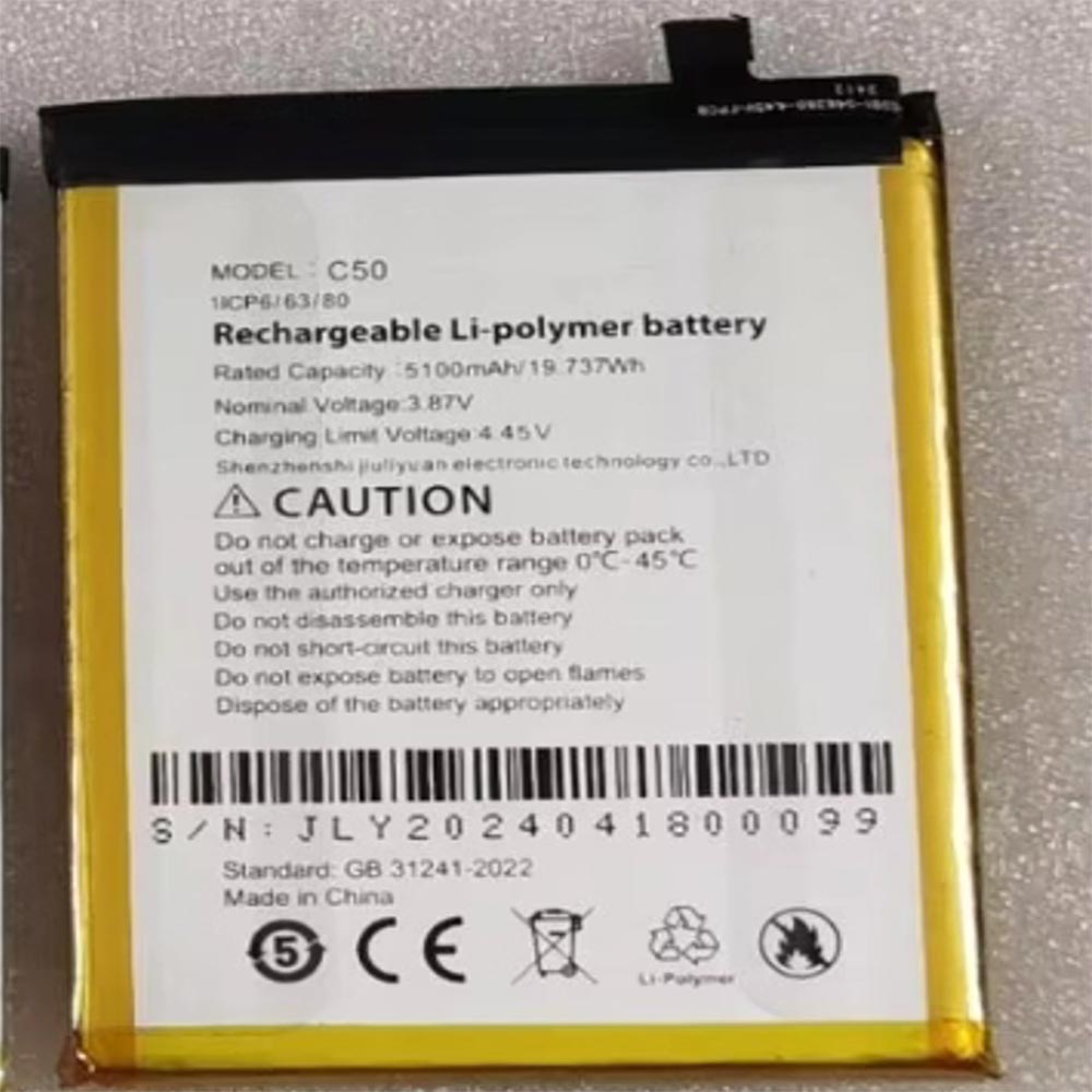 3.87V 5150mAh/19.93Wh C50 Smartphone Battery for Cubot C50