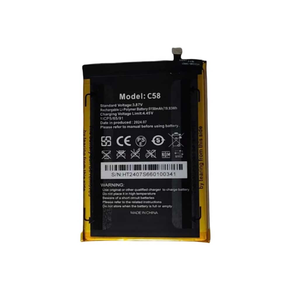 3.87V 5150mAh C58 Smartphone Battery for Cubot C58