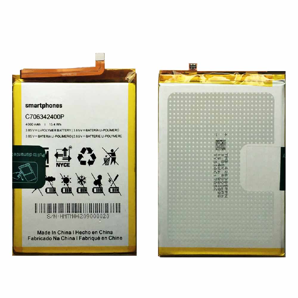 3.85V/4.4V 4000mAh 15.4Wh C706342400P Smartphone Battery for BLU G80 G0290ww
