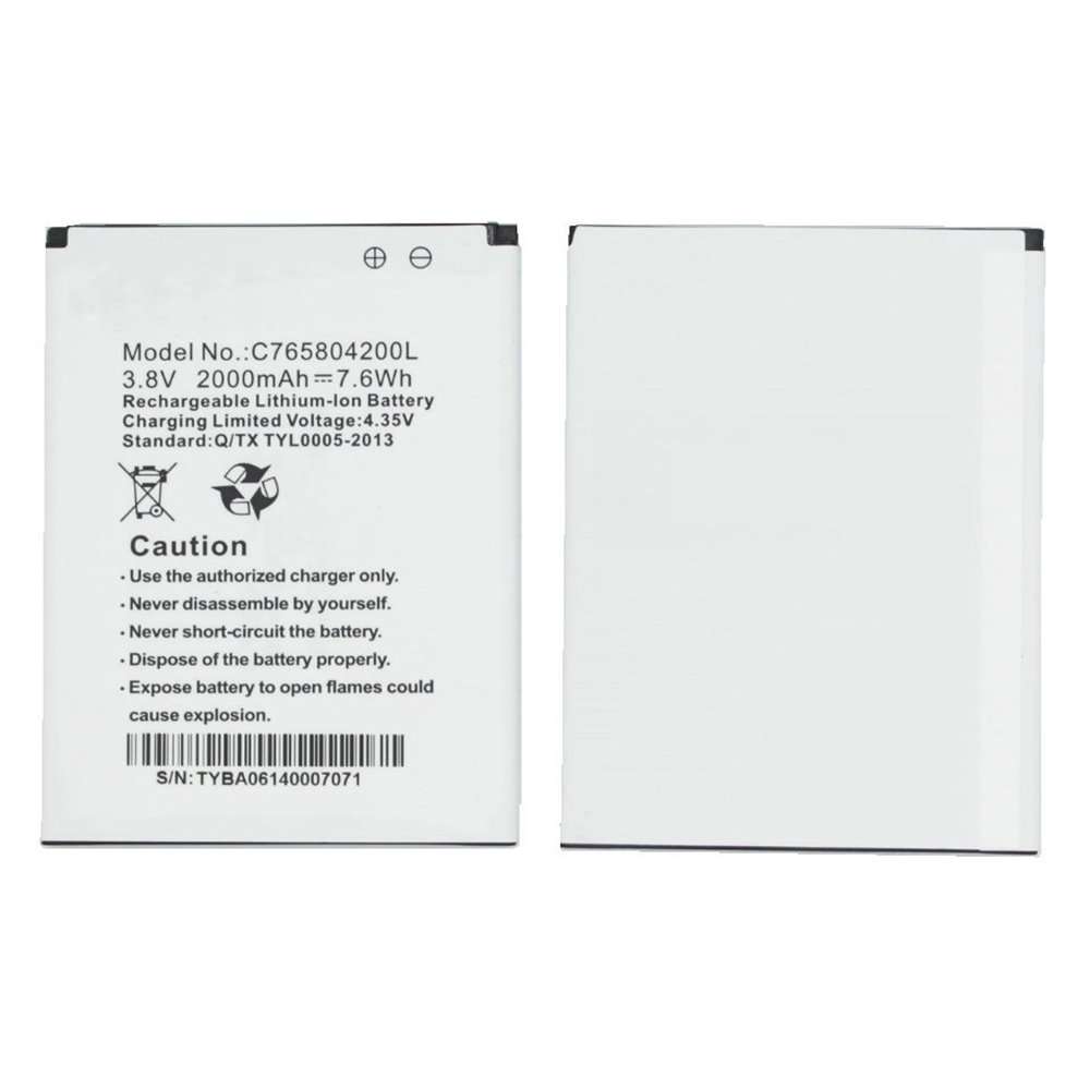 3.8V/4.35V 2000mAh/7.6WH C765804200L Tablet Battery for BLU STUDIO 5.0 S II S2 D572 W510U