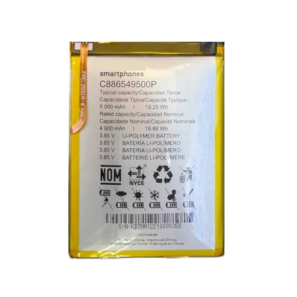 3.85V 5000mAh C886549500P Smartphone Battery for BLU F91 5G