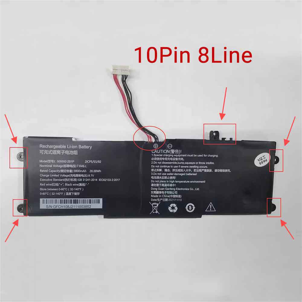 7.6V 3800mAh 5059B4-2S1P Laptop Battery for Chuwi FreeBook CWI557