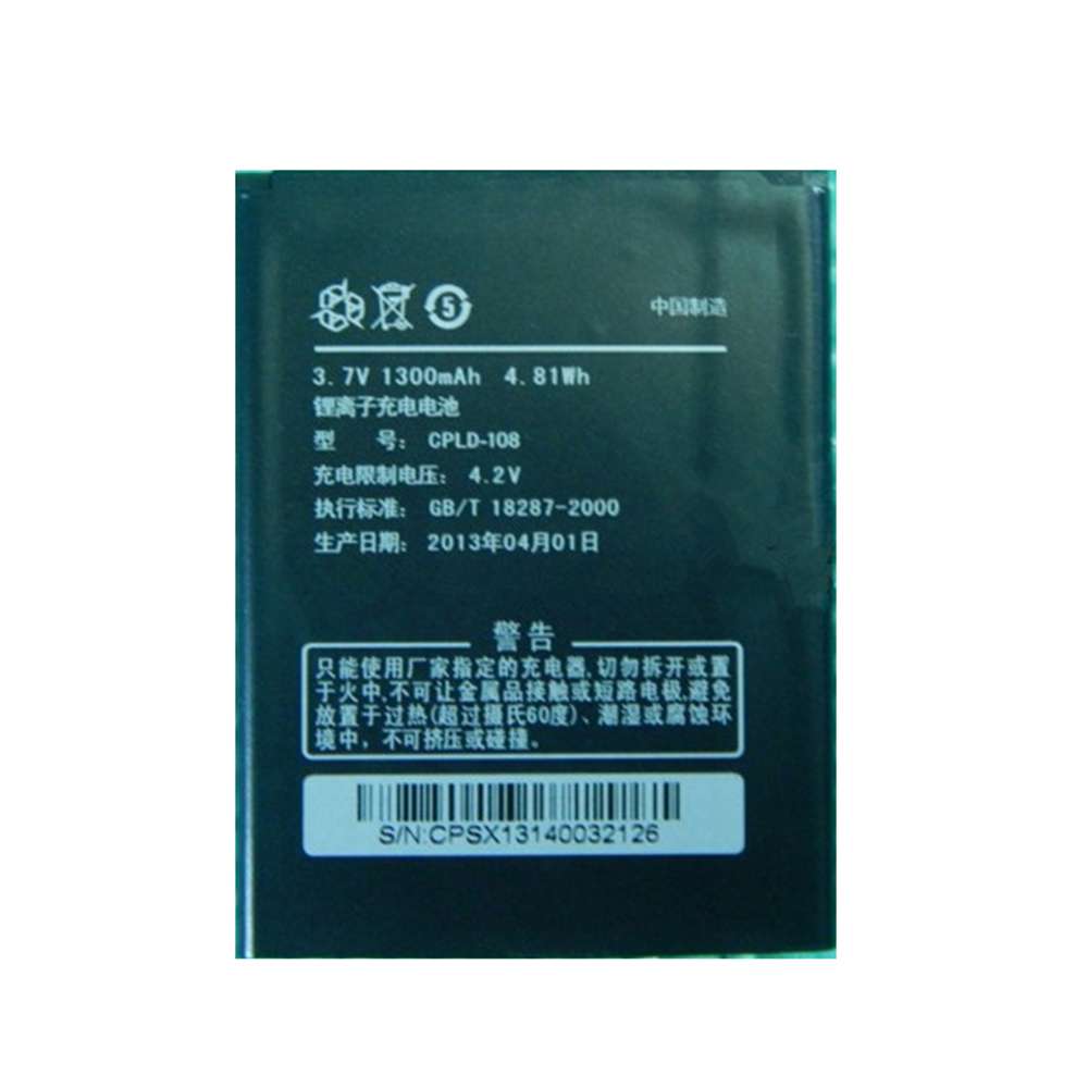 3.7V/4.2V 1300mAh/4.81WH Coolpad 5210D 5210A Replacement Battery