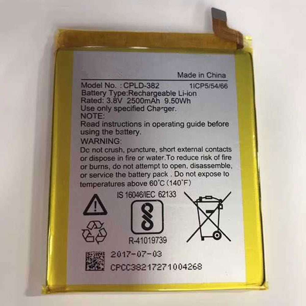 3.8V 2500mAh/9.5WH Coolpad Note 3 Lite Replacement Battery