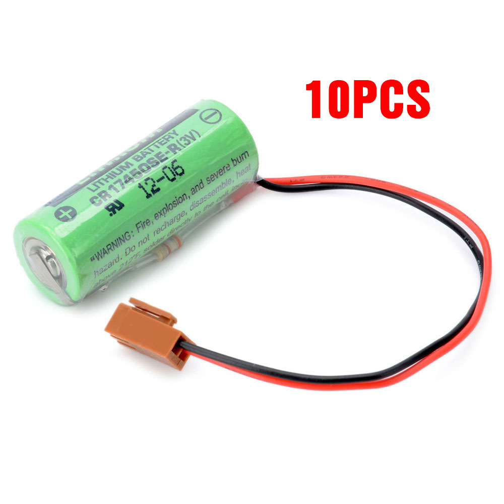 3V 2500mAh CR17450SE-R PLC Battery for Sanyo A02B-0200-K102 A98L-0031-0012 with Brown Plug(10PCS)