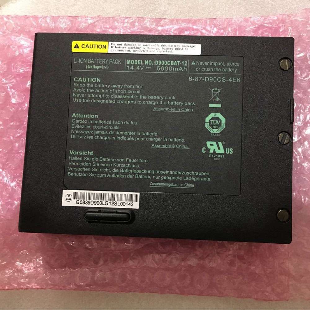 14.4V 6600mah D900CBAT-12 Laptop Battery for Clevo PortaNote D900T D900K