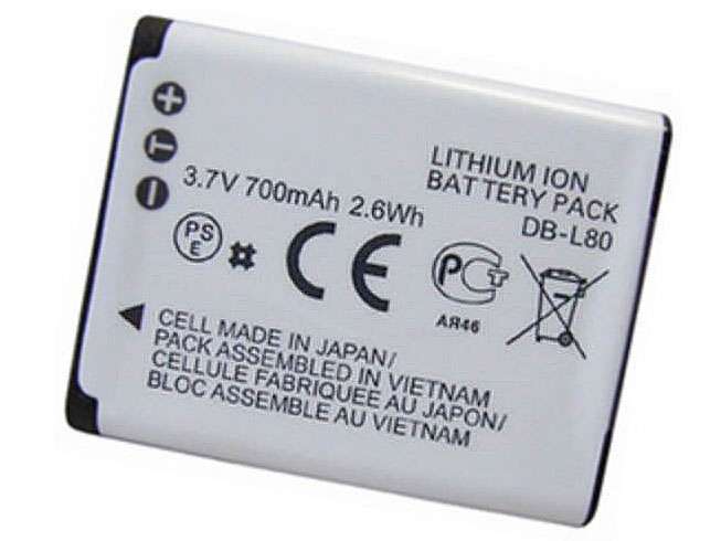 3.7V 700mAh/2.6Wh DB-L80 Smartphone Battery for Sanyo VPC-CS1 CG20 CG88 CG100 CA100 GH1 GH3