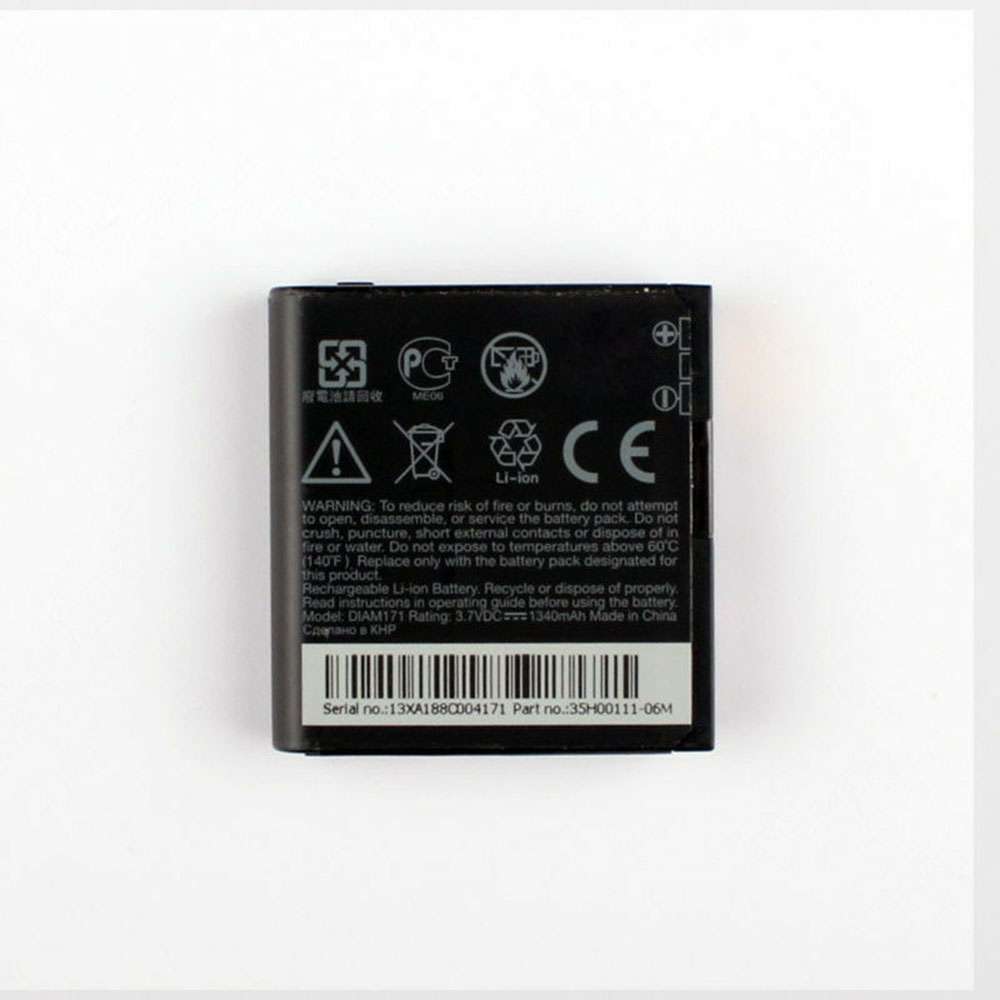 3.7V 1340mAh DIAM171 Smartphone Battery for HTC Touch Pro T7272 T7278 XV6850 XV6950