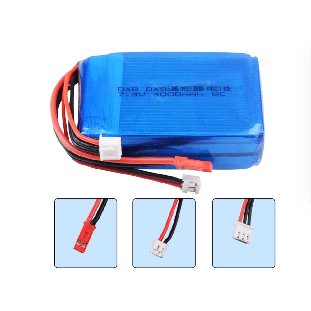 7.4V 4000mAh DX9 Electronic Batteries for Spektrum DX8 DX7 DX6E