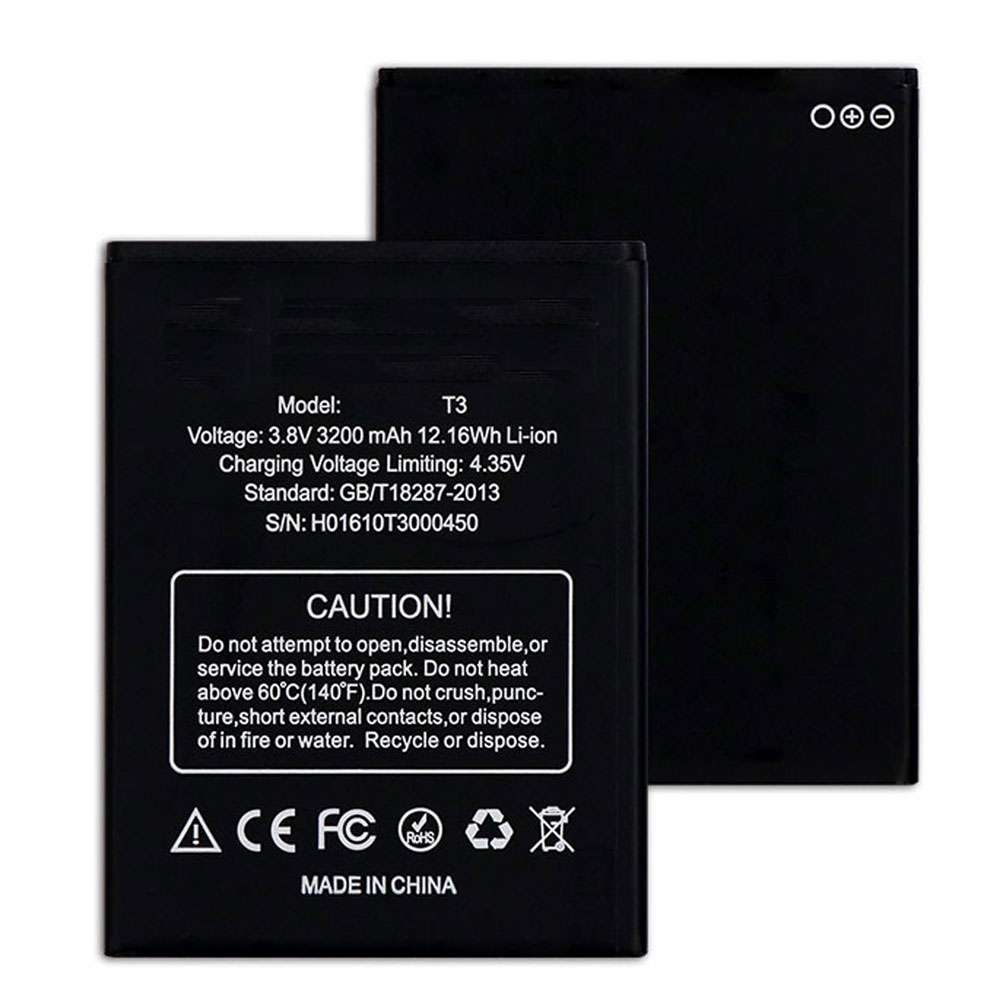 3.8V/4.35V 3200mAh/12.16WH T3 Smartphone Battery for Doogee T3