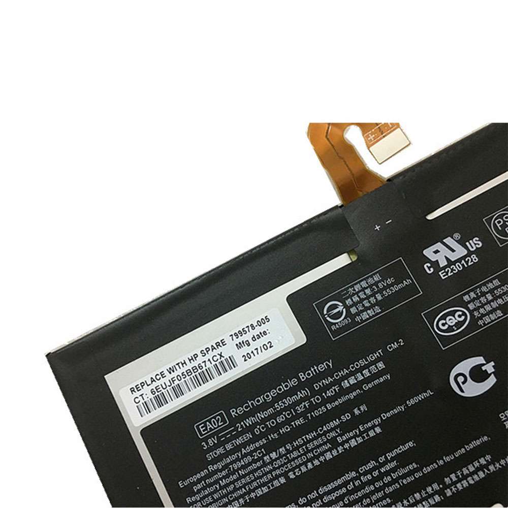 HP Pro Tablet 608 G1 799499-2C1 EAO2 799578-055 HSTNN-Q93C battery