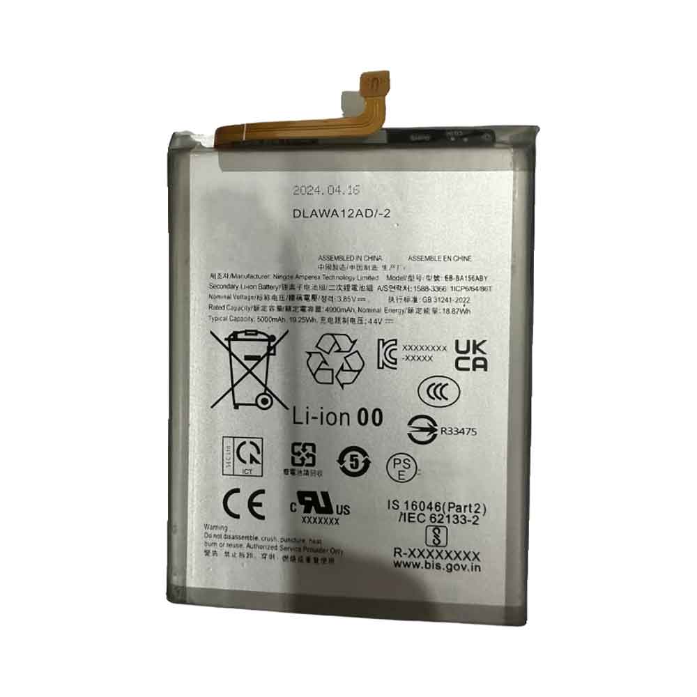 3.85V 5000mAh EB-BA156ABY Smartphone Battery for Samsung Galaxy A15 4G A155F